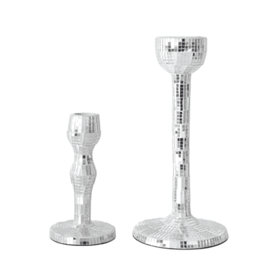 Mirrored Glass Mosaic Taper Holder - 2 Size Options, Shop Sweet Lulu