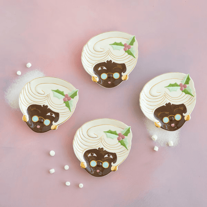 Glitterville Mrs. Papa Noel Cookie Plate, Black - 4 Style Options, Shop Sweet Lulu