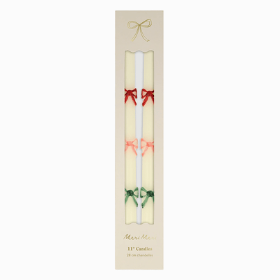 Multi Color Bow Taper Candles