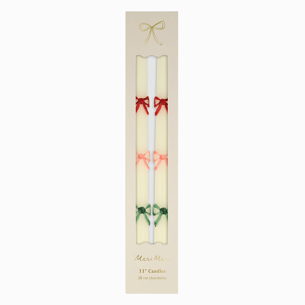 Multi Color Bow Taper Candles