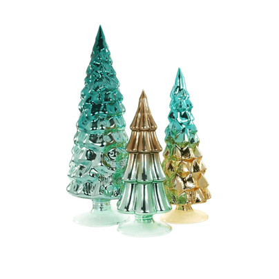 Multi Color Green Hues Glass Trees - Set of Three, Shop Sweet Lulu