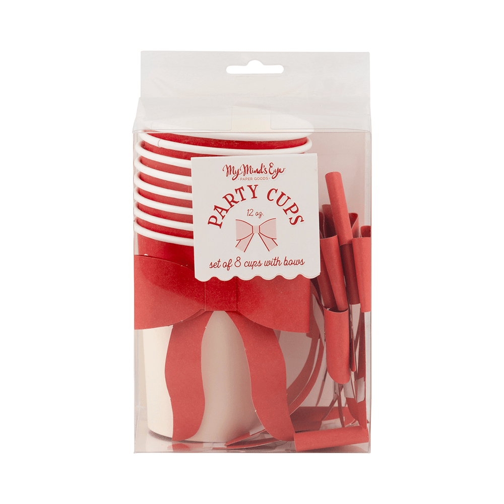 My Mind's Eye Holiday Bow Party Cups - Red, Shop Sweet Lulu