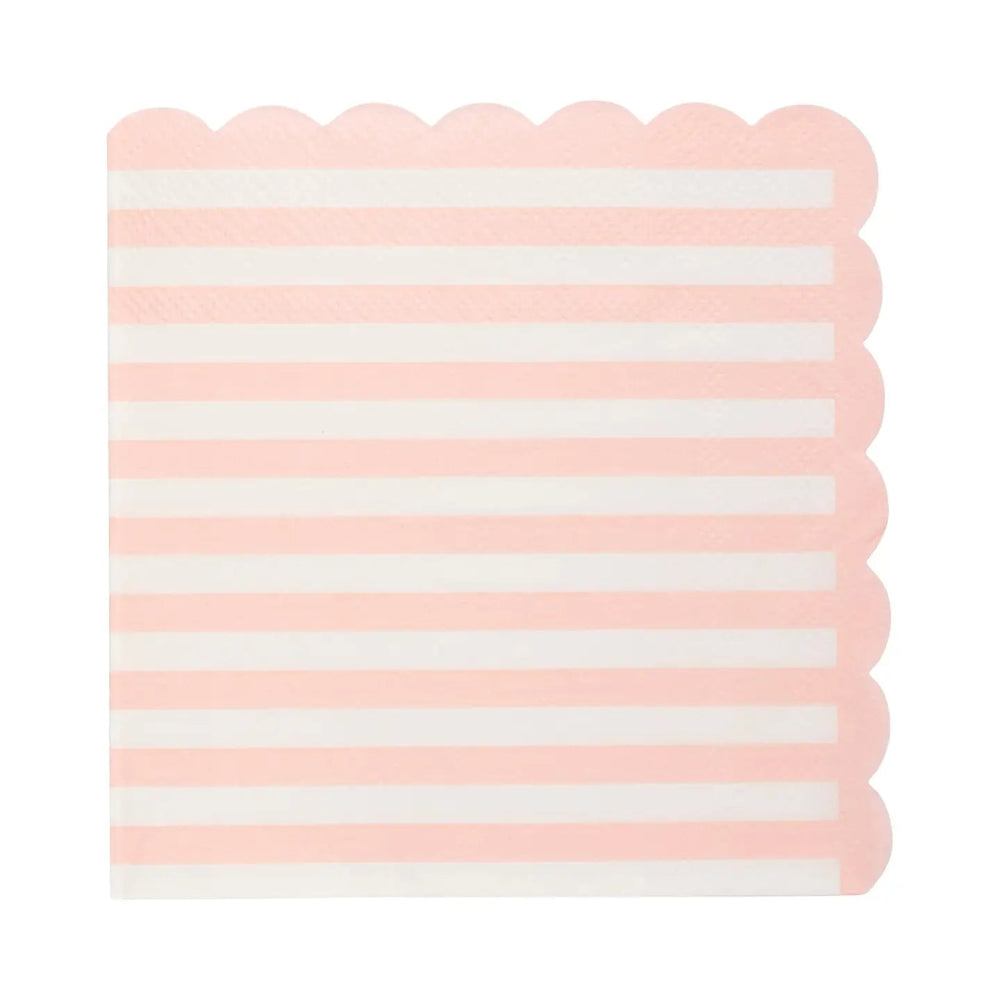 My Mind's Eye Pink Striped Scalloped Cocktail Napkins, Shop Sweet Lulu