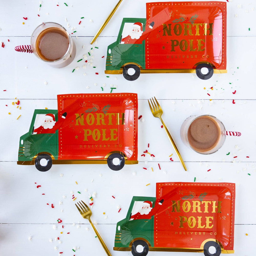 North Pole Delivery Truck Die-Cut Plates, Shop Sweet Lulu