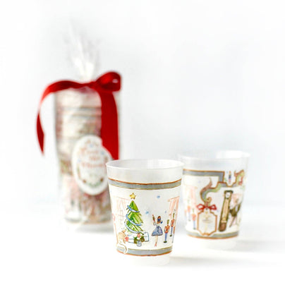 Nutcracker Scene Frosted Cups, Set of 8