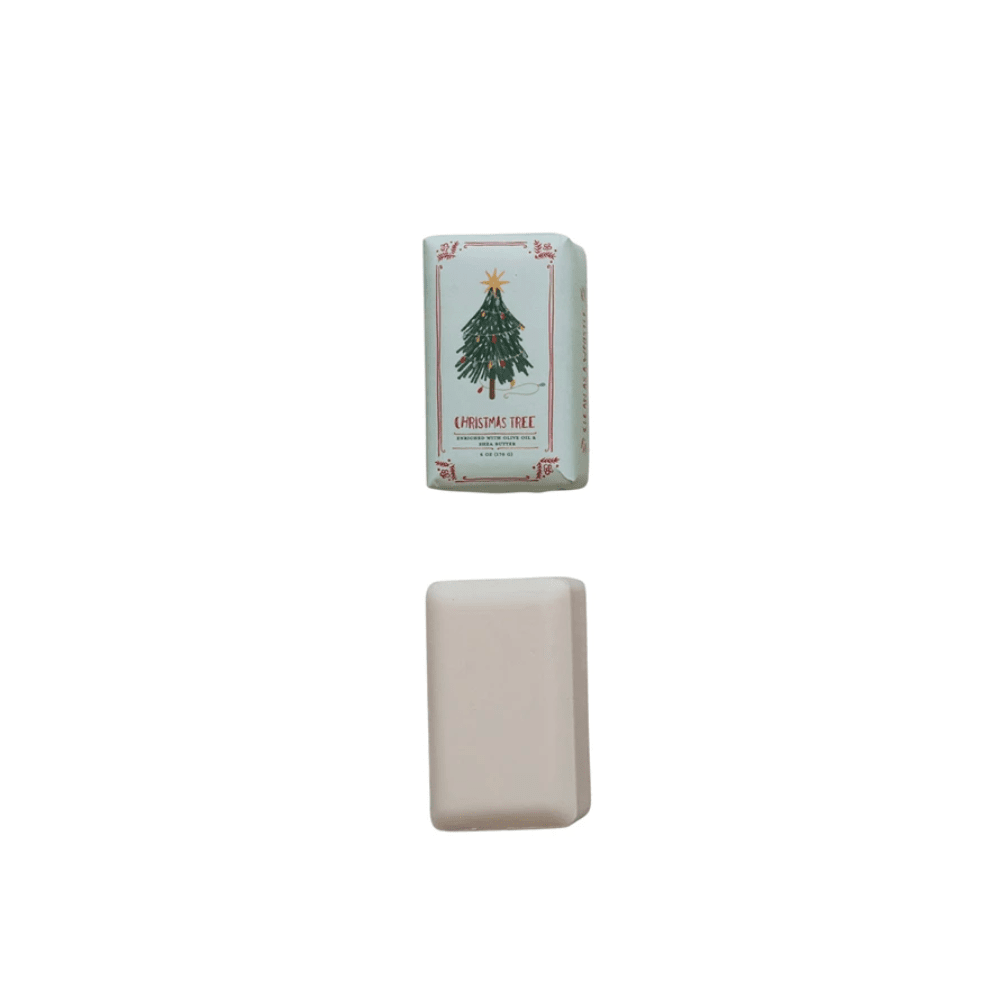 Olive Oil & Shea Butter Milled Bar Soap - Christmas Tree, Shop Sweet Lulu