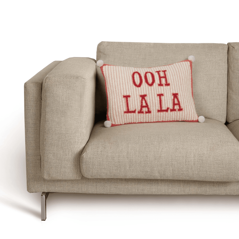 "Ooh La La" Striped Pom Pom Hook Pillow, Shop Sweet Lulu