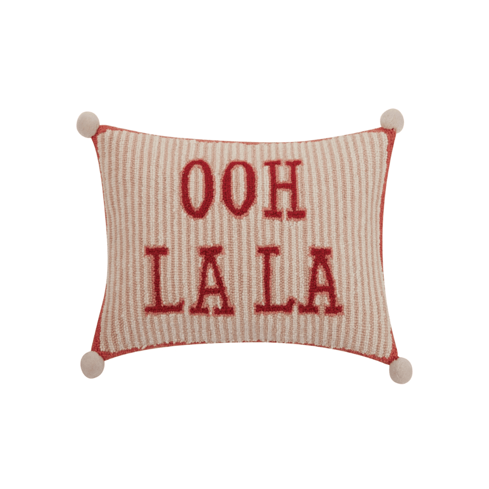 "Ooh La La" Striped Pom Pom Hook Pillow, Shop Sweet Lulu