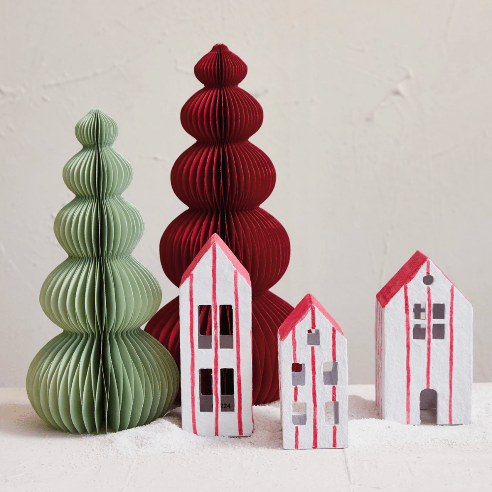 Paper Mache House Set - Red & White, Shop Sweet Lulu