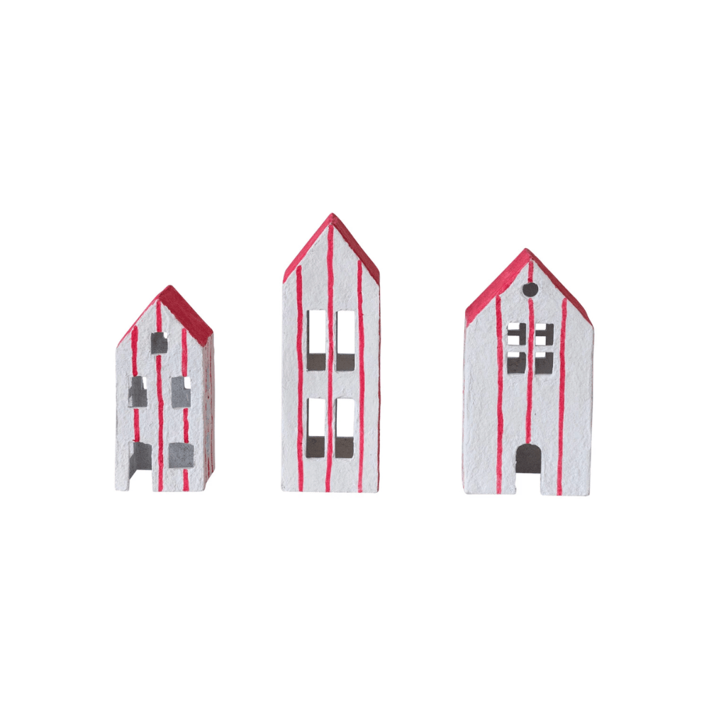 Paper Mache House Set - Red & White, Shop Sweet Lulu