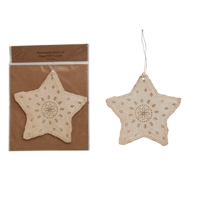 Handmade Paper Star Ornament/Gift Tag, Shop Sweet Lulu