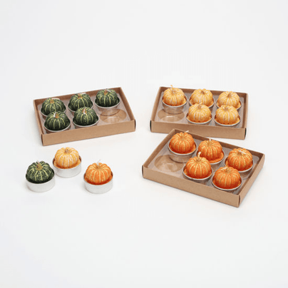 Pumpkin T-Light Candle Set - 3 Color Options
