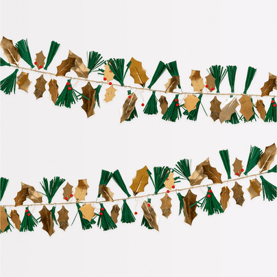 Meri Meri Pine Needles & Golden Holly Garland