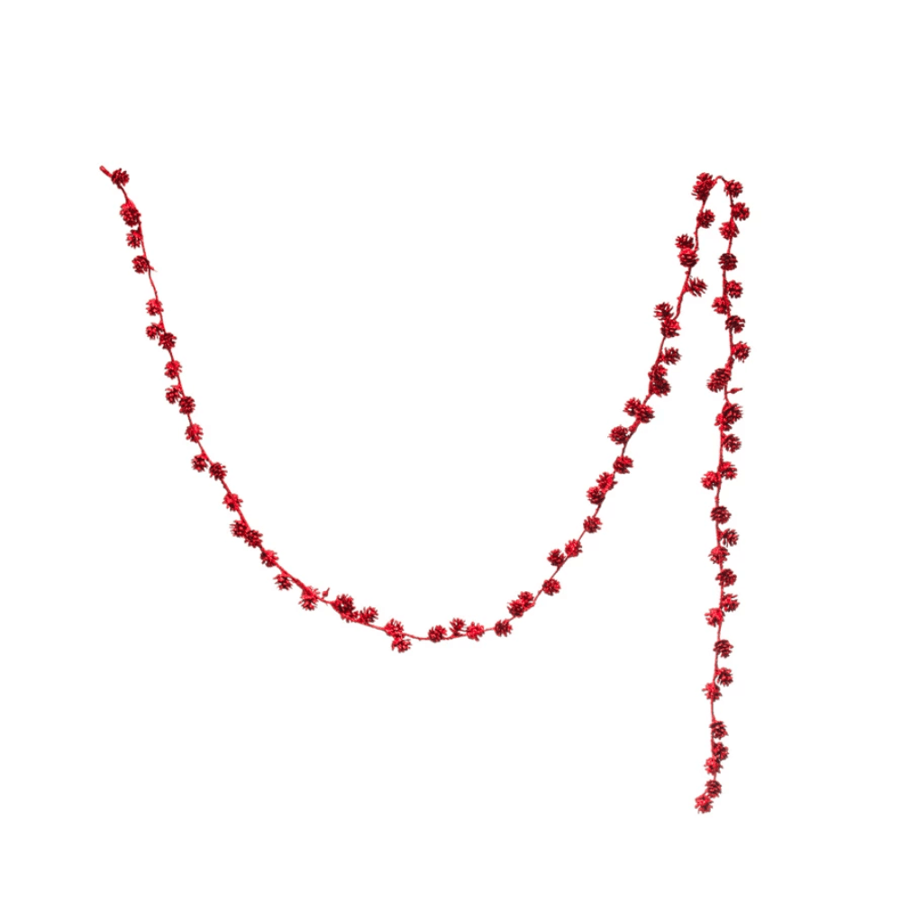 Pinecone Garland, Red Glitter - Shop Sweet Lulu