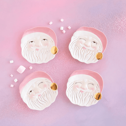 Pink Papa Noel Cookie Plate, Cream - 4 Style Options, Shop Sweet Lulu