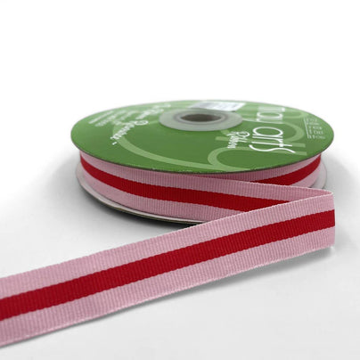 33 Yard Pink & Red Woven Modern Stripe Grosgrain Ribbon, Shop Sweet Lulu