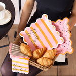 White & Black Striped Cocktail Napkin w/ Pink Scalloped Edges, Shop Sweet Lulu