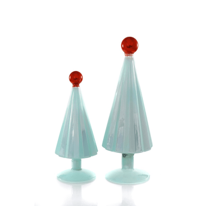 Glass Pleated Tree Set - Small Arctic Tangerine