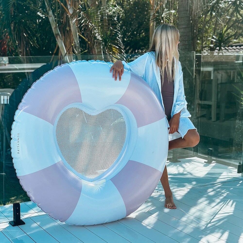 Luxe Pool Ring - Stole My Heart Pink Stripe, Shop Sweet Lulu