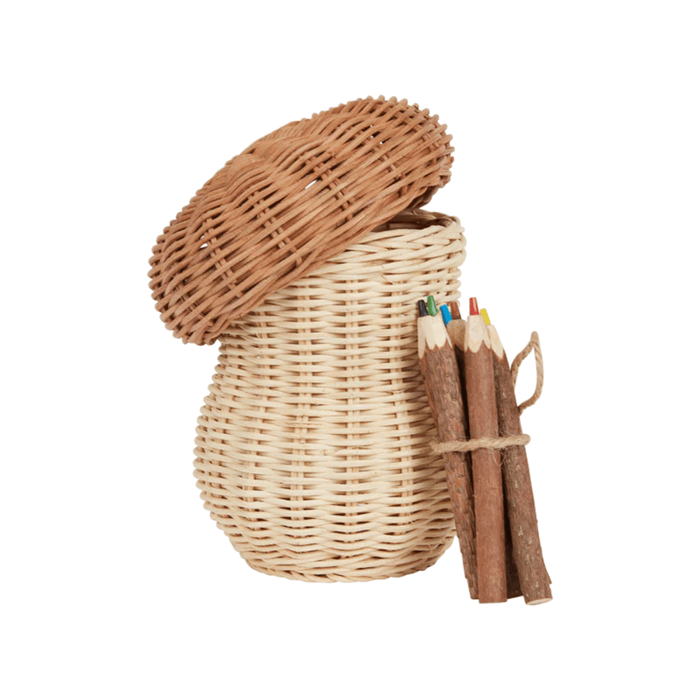 Porcini Basket w/ Twig Pencils - Natural, Shop Sweet Lulu