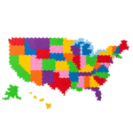Puzzle by Number - United States Map, Shop Sweet Lulu