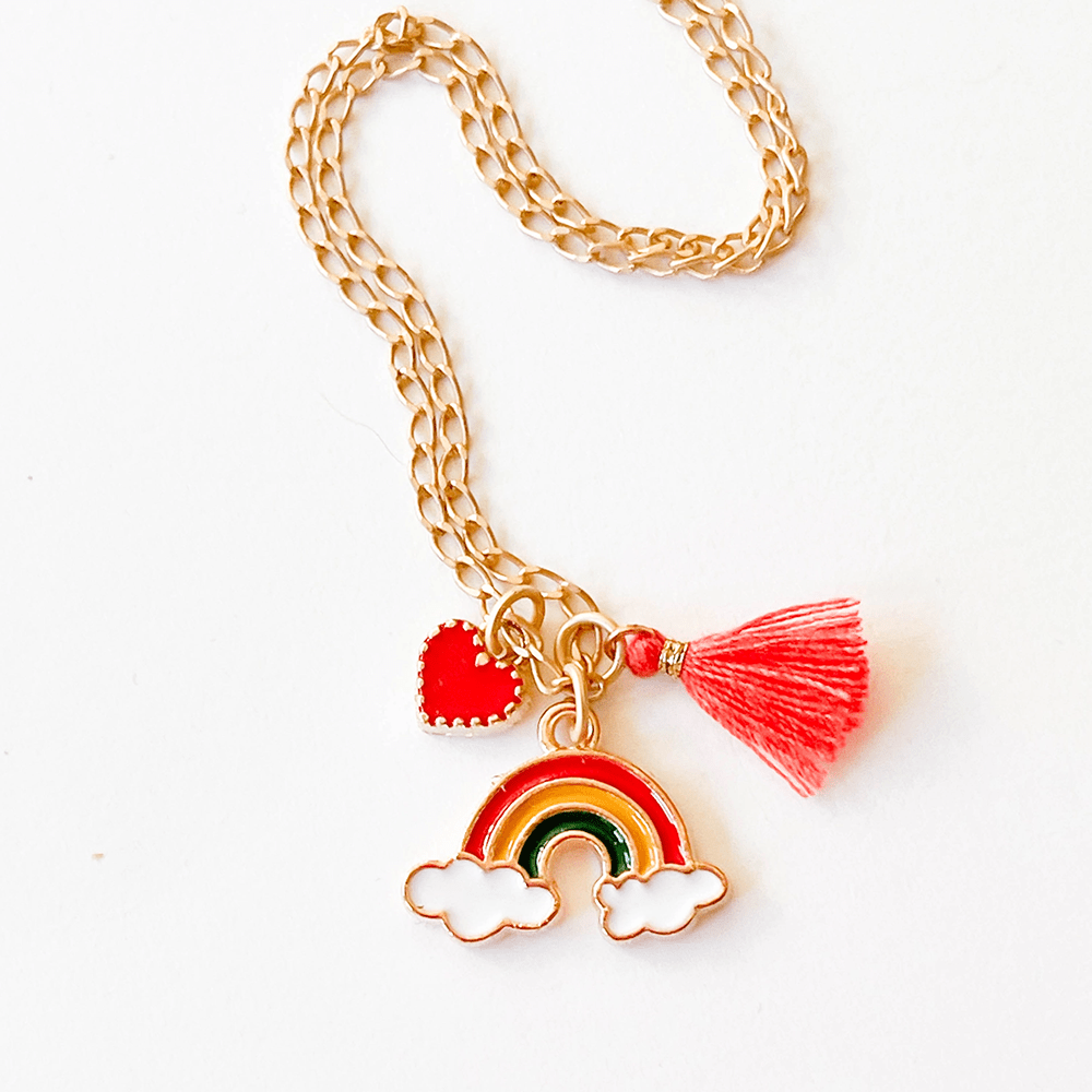 Rainbow Charm & Tassel Necklace, Shop Sweet Lulu