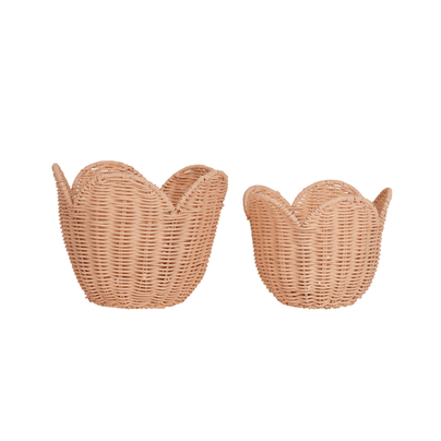 Rattan Lily Basket Set - Seashell Pink, Shop Sweet Lulu