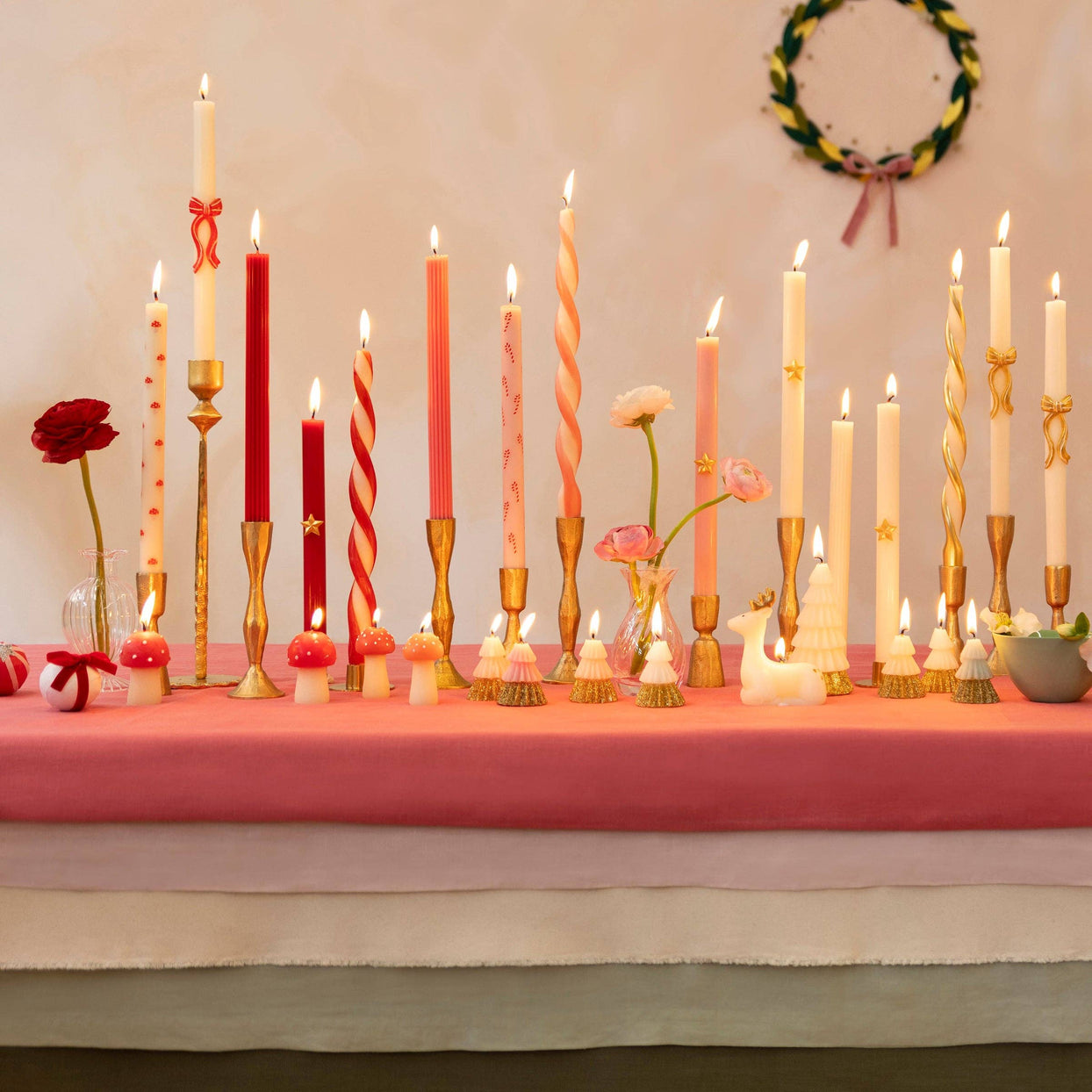 Red Stripy Bow Table Candles, Shop Sweet Lulu