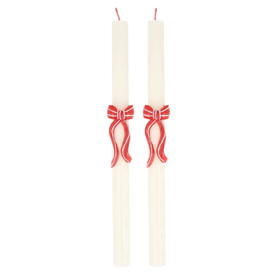 Red Stripy Bow Table Candles, Shop Sweet Lulu