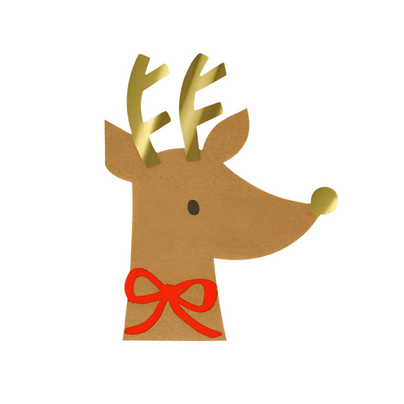 Meri Meri Reindeer With Red Bow Napkins
