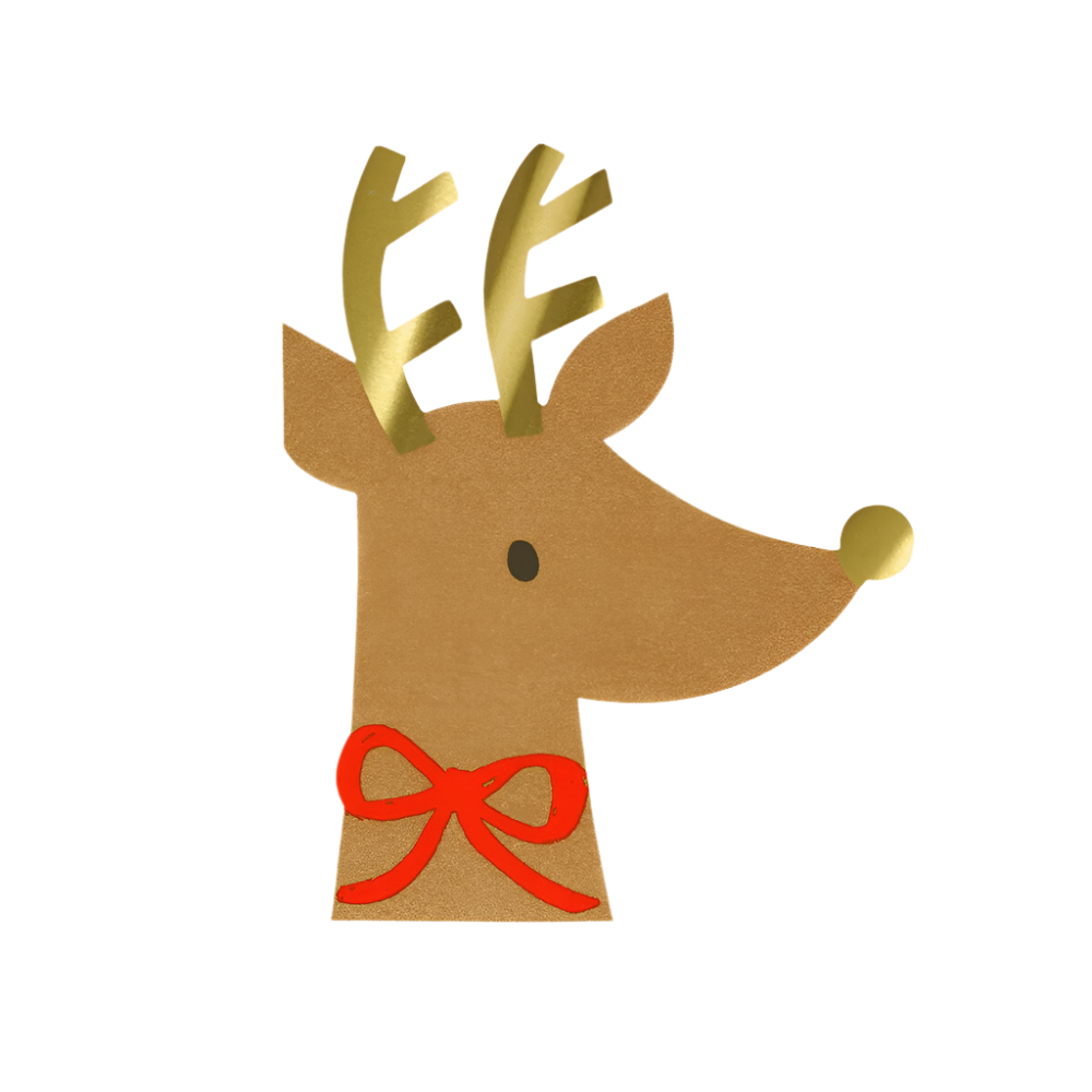 Meri Meri Reindeer With Red Bow Napkins, Shop Sweet Lulu