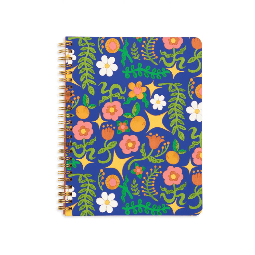 Rough Draft Mini Notebook, Navy Star Floral, Shop Sweet Lulu