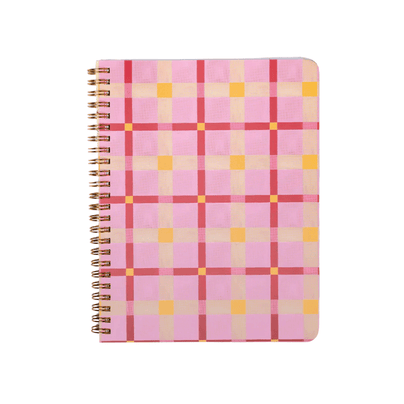 Rough Draft Mini Notebook, Pink Plaid