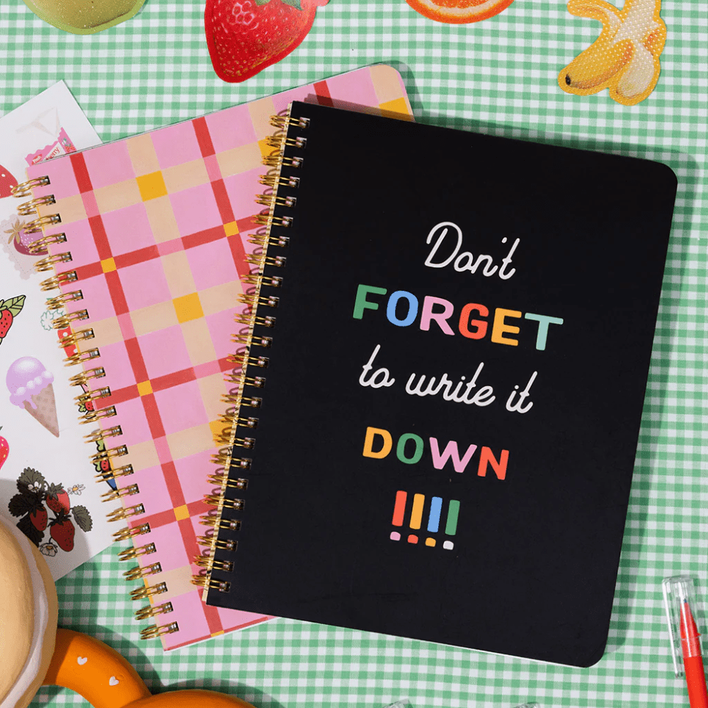 Rough Draft Mini Notebook, Pink Plaid, Shop Sweet Lulu