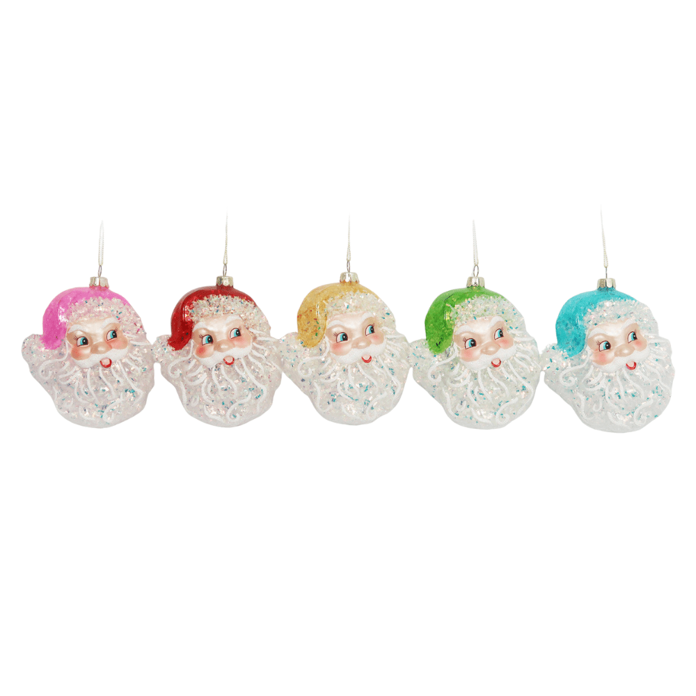 Iridescent Santa Head Ornament - 5 Color Options, Shop Sweet Lulu