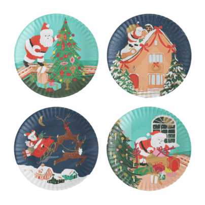 Santa Claus 9" Melamine Plates, Set of 4, Shop Sweet Lulu