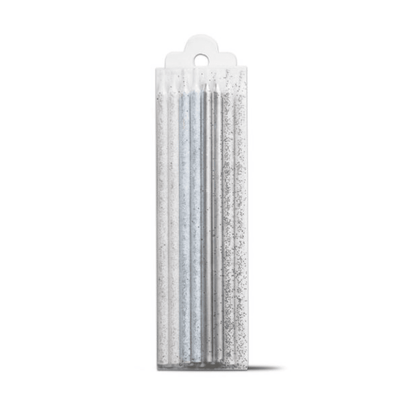 Silver Glitter Tall Candle - 24pk