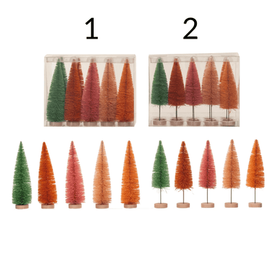 Sisal Bottle Brush Trees w/ Wood Base, Sherbet Color - 2 Style Options, Shop Sweet Lulu