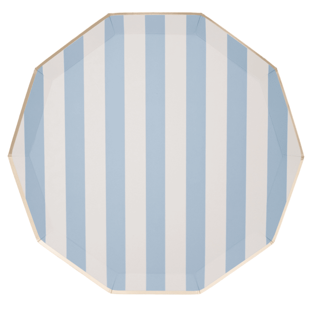 Sky Blue Signature Cabana Stripe Plates, Shop Sweet Lulu