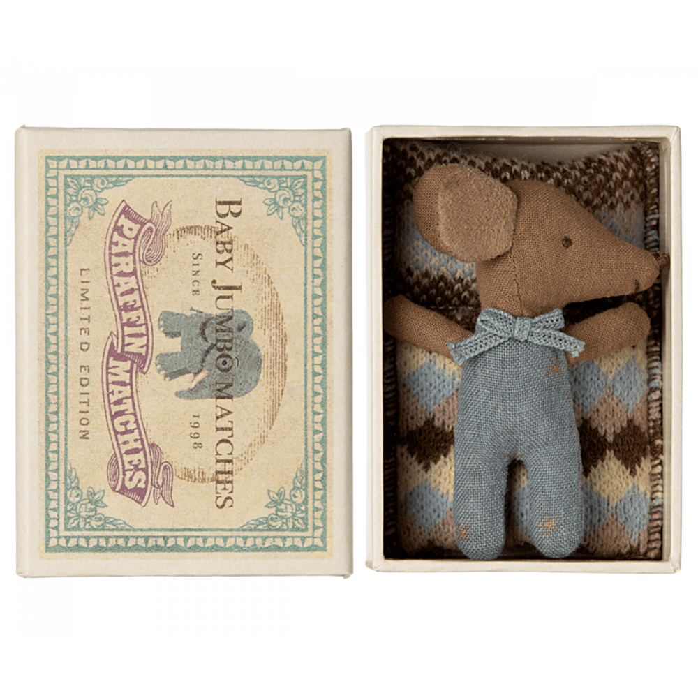 Sleepy Wakey Baby Mouse Matchbox - Blue, Shop Sweet Lulu