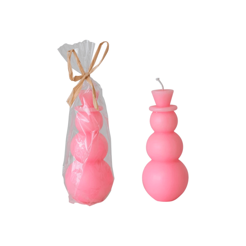 Snowman Shaped Candle - Pink, Shop Sweet Lulu