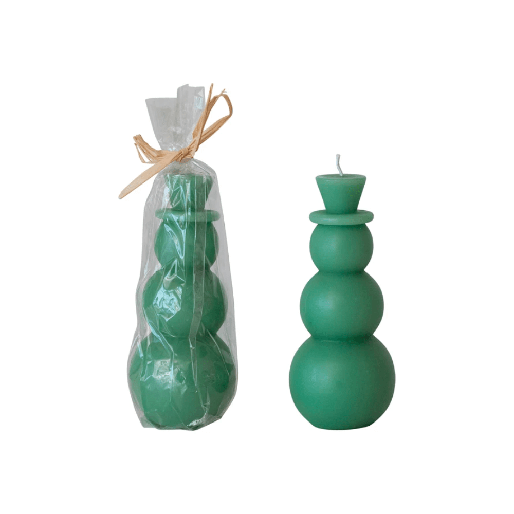 Snowman Shaped Candle - Green, Shop Sweet Lulu