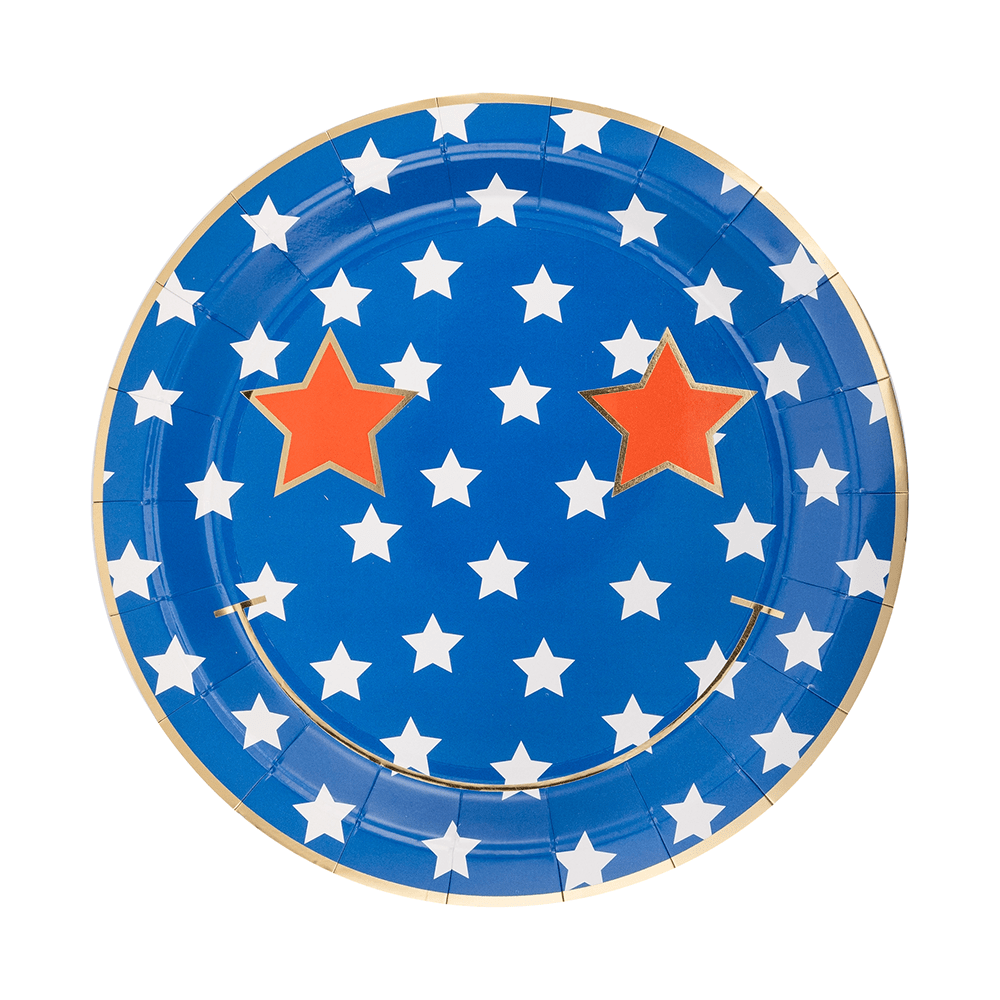 Star & Stripe Smiley Diecut Plates, Shop Sweet Lulu