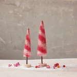 Striped Bottle Brush Tree w/ Gold Glitter, Set of 2, Shop Sweet Lulu