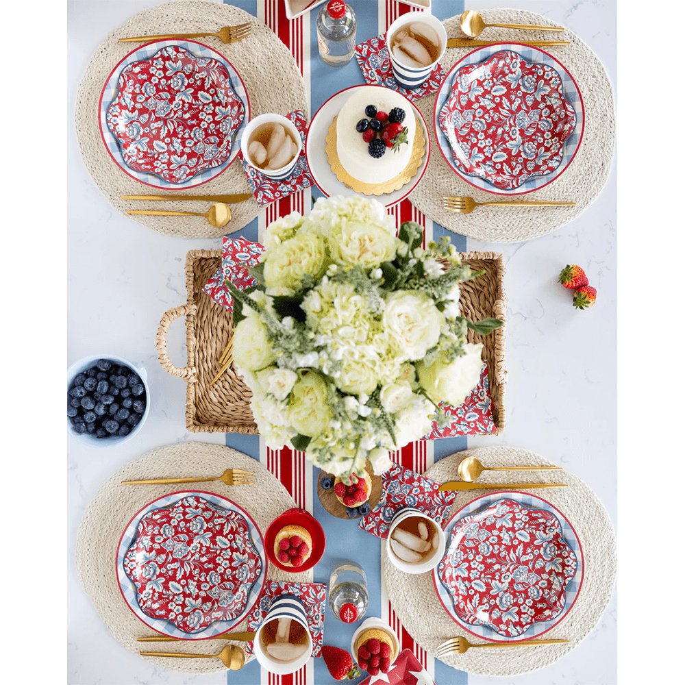 Striped Chambray & Red Paper Table Runner, Shop Sweet Lulu