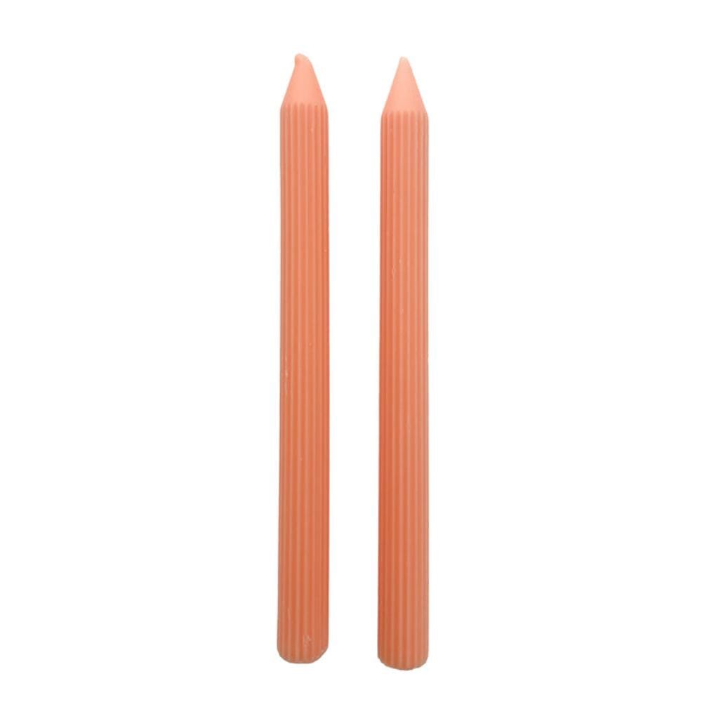 Tall Ribbed Taper Candle Set - Peach, Shop Sweet Lulu