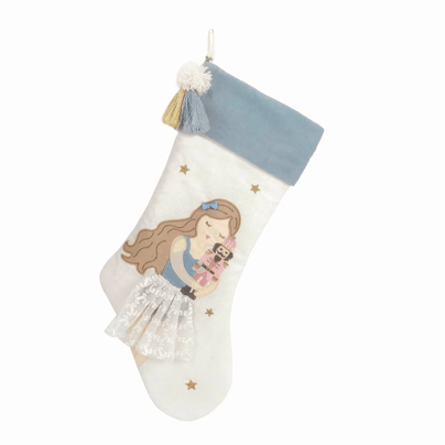 Tassled Clara Stocking - Winter Blue, Shop Sweet Lulu