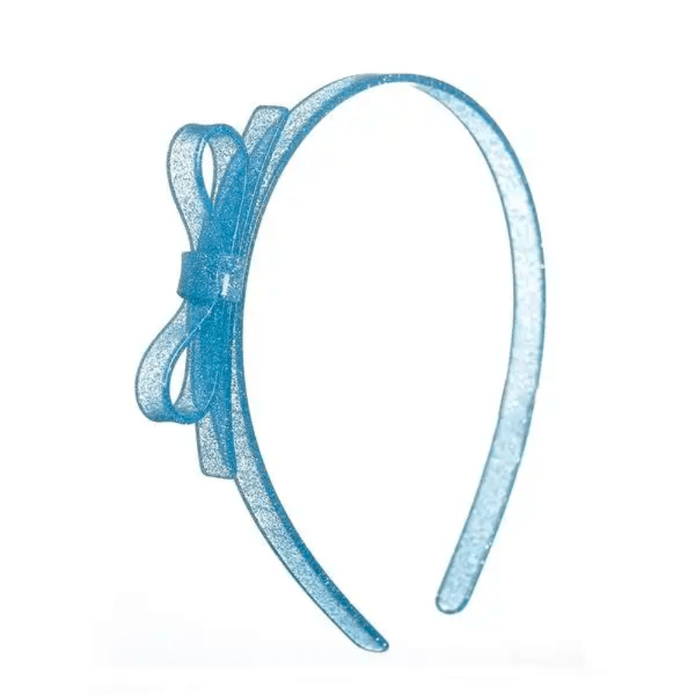Thin Bow Headband - Glitter Blue - Shop Sweet Lulu