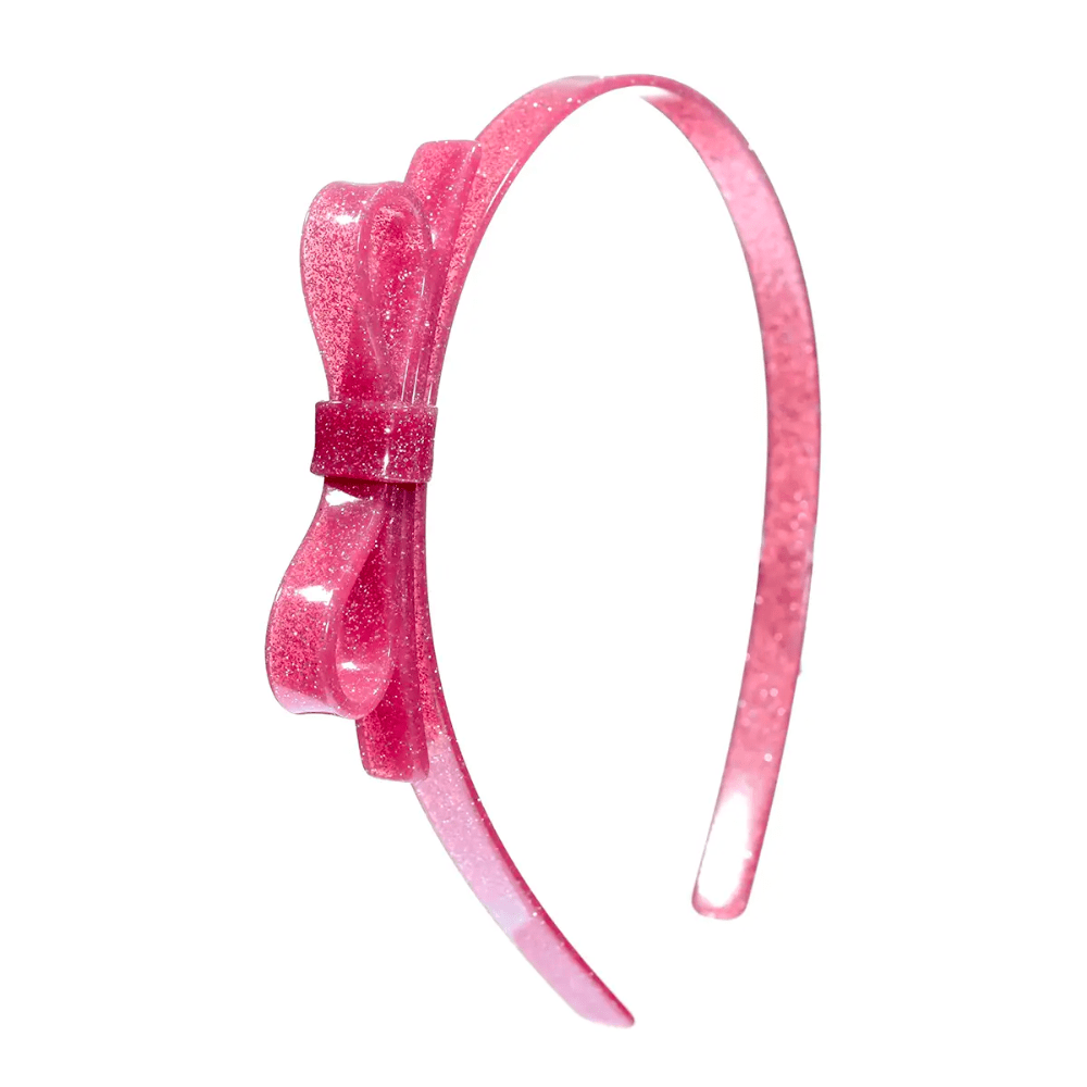 Thin Bow Headband - Glitter Vintage Pink - Shop Sweet Lulu