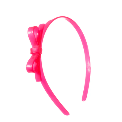 Thin Bow Headband - Neon Pink - Shop Sweet Lulu